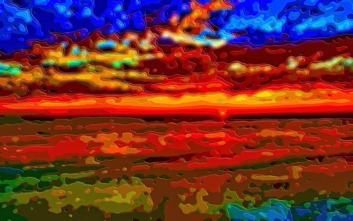Art Landscape Sunset Ocean