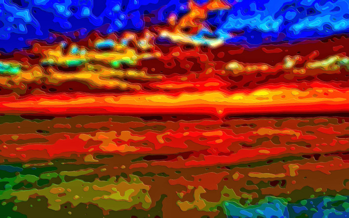 Art Print Landscape Sunset Ocean