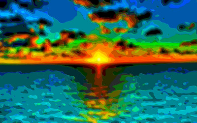 Art Print, Sunset At Sea