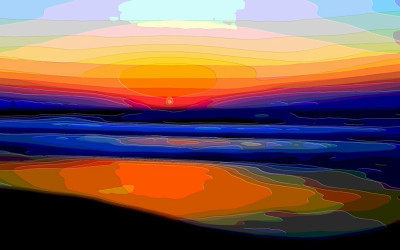 Landscape Art, Ocean Sunset