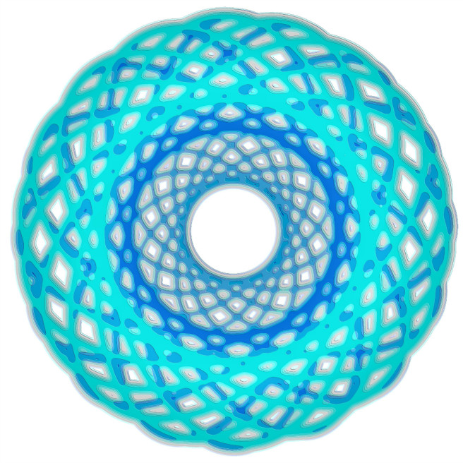 Spirograph Layer Art Blue Circle