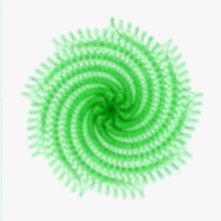 Spirograph Layer Art Green Twist