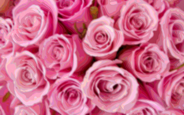 Flower Layer Art Pink Roses