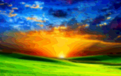 Layer Art Landscape Field Sunset